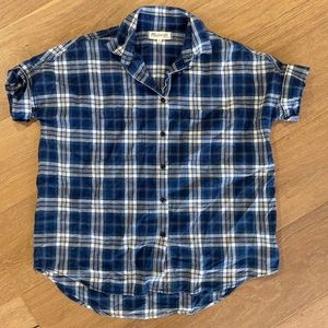 Madewell plaid button down shirt xs